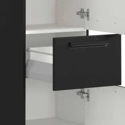 Badezimmer Midischrank in Schwarz - Ostoro