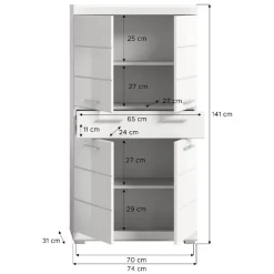 Badezimmer Midischrank in Weiß - Henriette