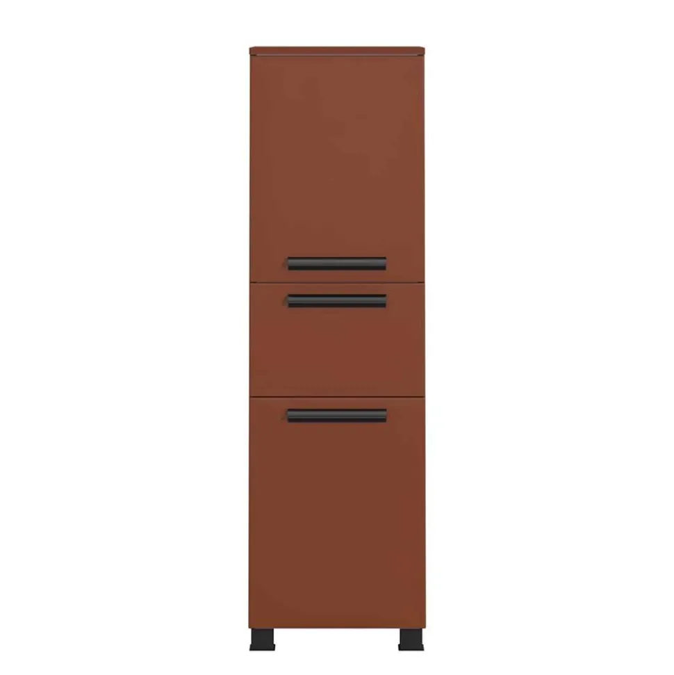 Badezimmer Midischrank in Dunkelrot - Exeler