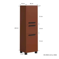 Badezimmer Midischrank in Dunkelrot - Exeler