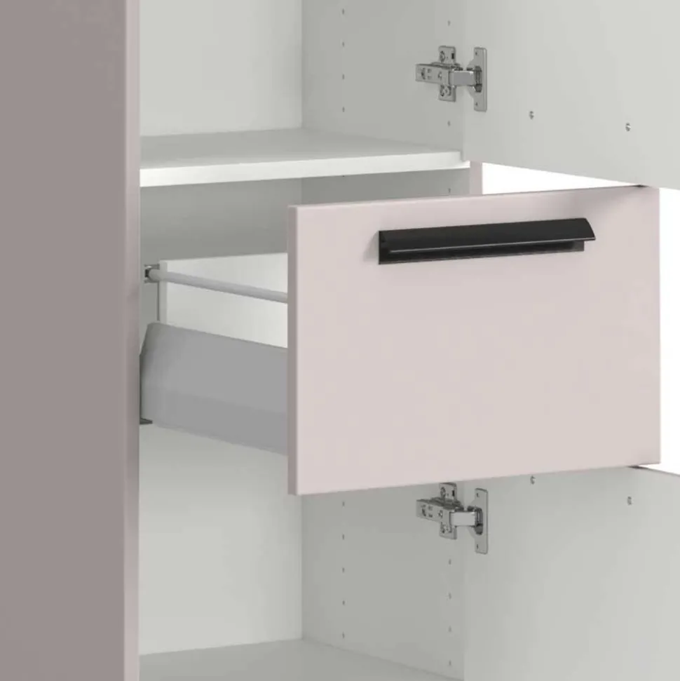 Badezimmer Midischrank in Hellgrau - Adendras