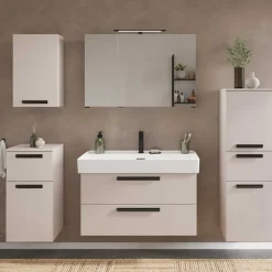 Badezimmer Oberschrank in Hellgrau - Adendras