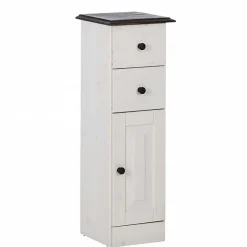 Badezimmer Schrank in Weiß mit Dunkelbraun - Malka