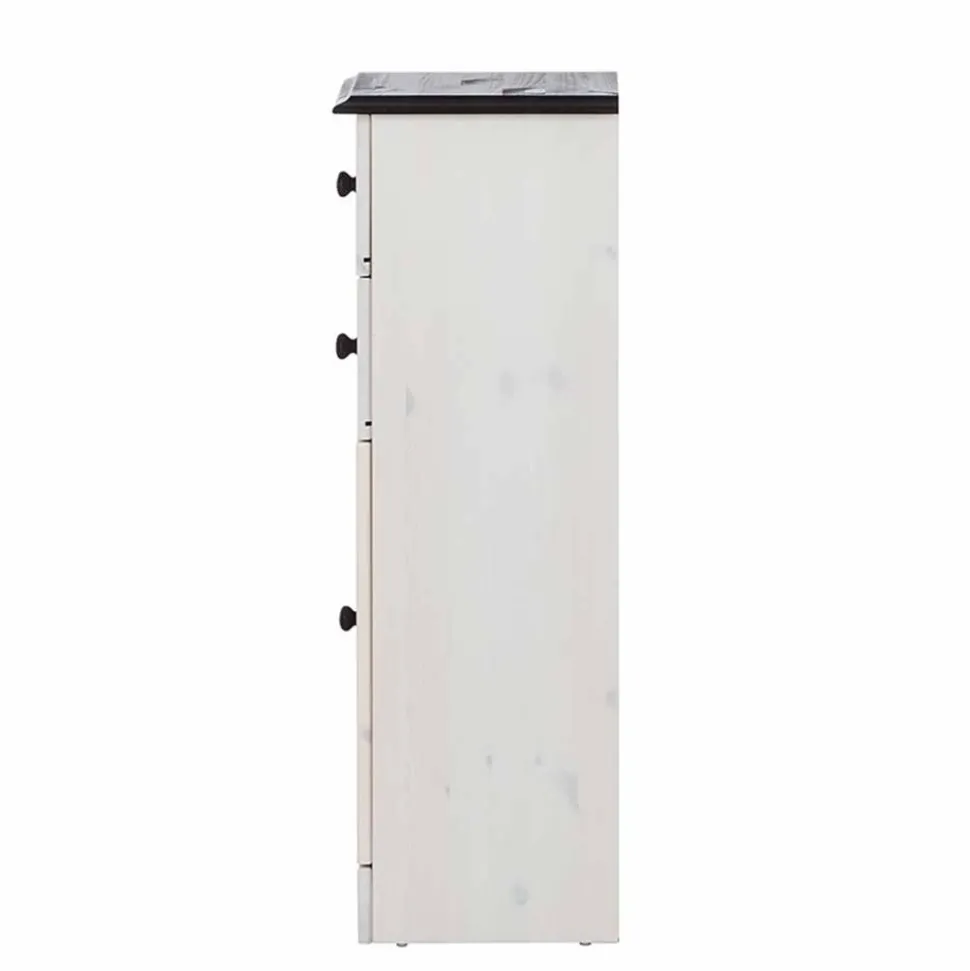 Badezimmer Schrank in Weiß mit Dunkelbraun - Malka