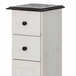 Badezimmer Schrank in Weiß mit Dunkelbraun - Malka