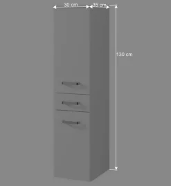 Badezimmer Set Sagunis in Weiß Hochglanz (fünfteilig)