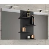 Badezimmer Spiegel mit Regal in Schwarz - Alberta