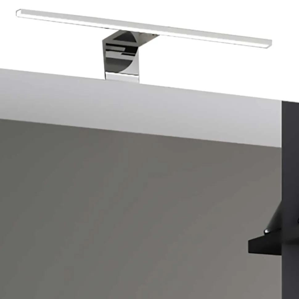 Badezimmer Spiegel mit Regal in Schwarz - Alberta