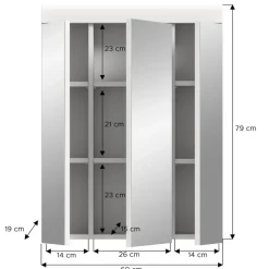 Badezimmer Spiegelschrank in Weiß - Henriette