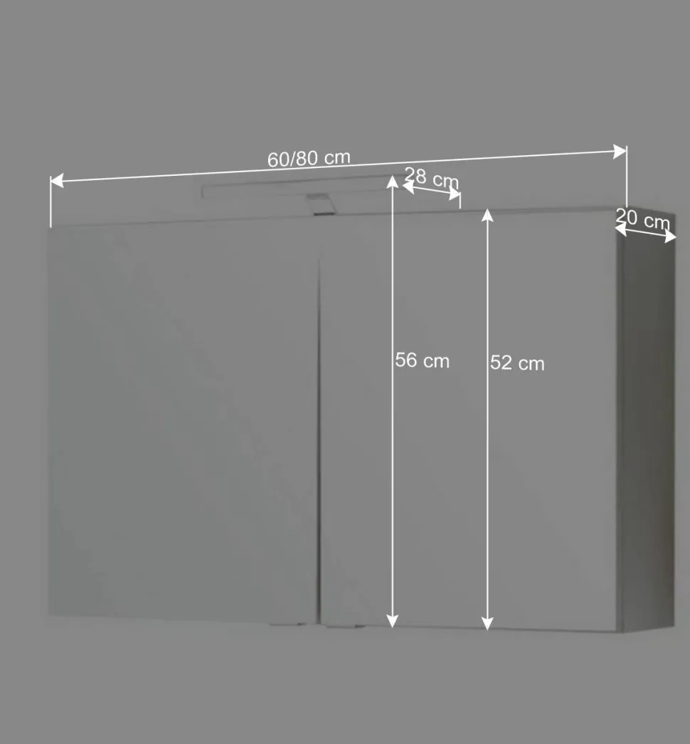 Badezimmer Spiegelschrank Tymos mit LED Beleuchtung