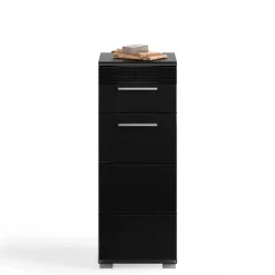 Badezimmer Unterschrank in Schwarz hochglänzend - Culina