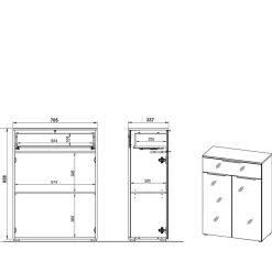 Badezimmer Vertiko in Dunkelgrau - Go