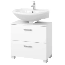 Badezimmer Waschbeckenschrank Sagunis in Weiß