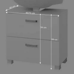 Badezimmer Waschbeckenschrank Sagunis in Weiß