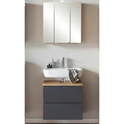 Badezimmer Waschplatz in mattem Grau - Jambi (zweiteilig)