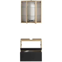 Badezimmer Waschplatz in mattem Grau - Jambi (zweiteilig)