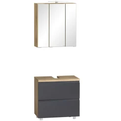 Badezimmer Waschplatz in mattem Grau - Jambi (zweiteilig)