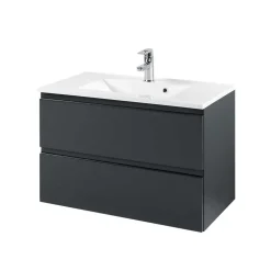 Badezimmer Waschtisch Blaxin in Anthrazit Hochglanz