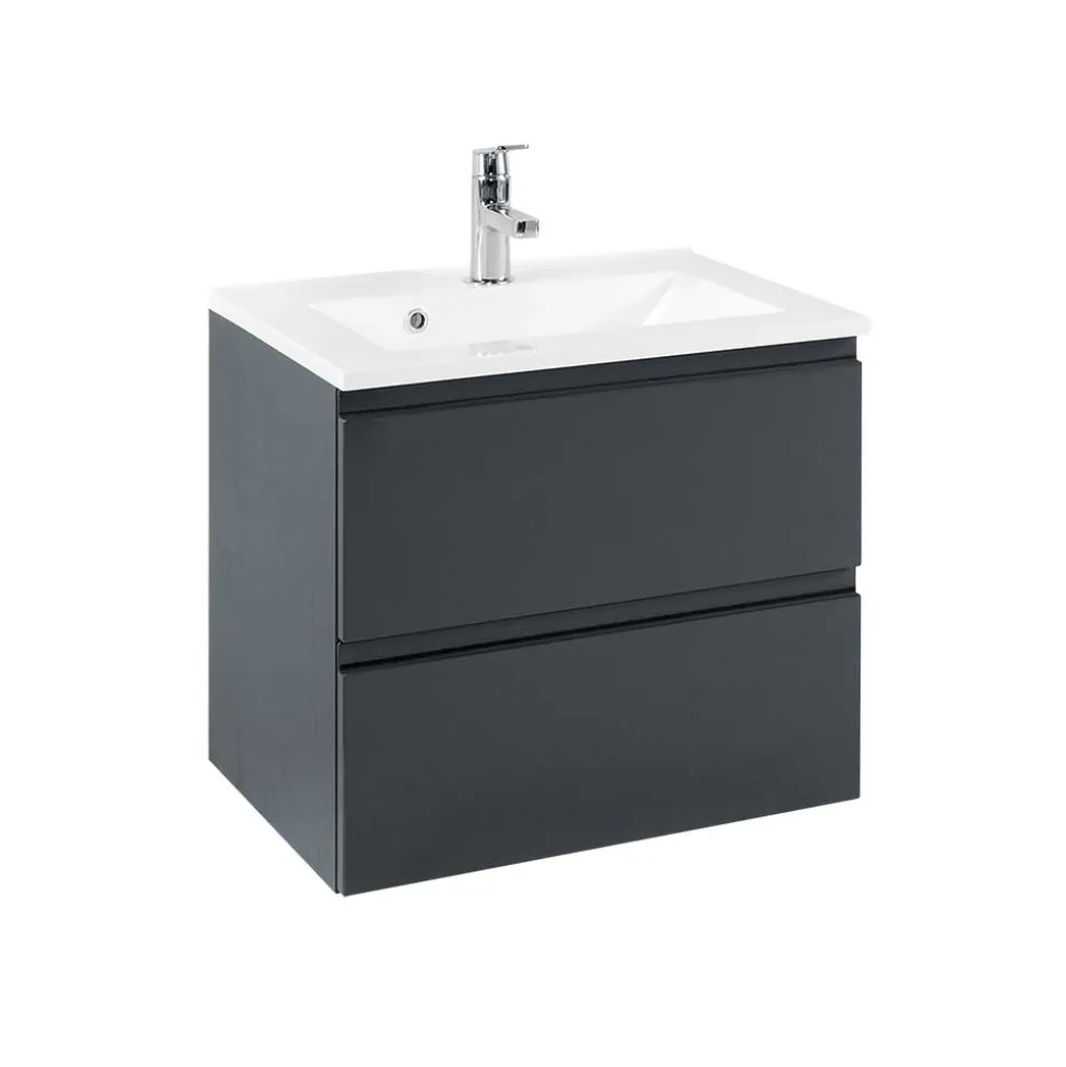 Badezimmer Waschtisch Blaxin in Anthrazit Hochglanz