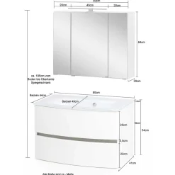 Badezimmer Waschtisch Kombination - Natarivos (zweiteilig)