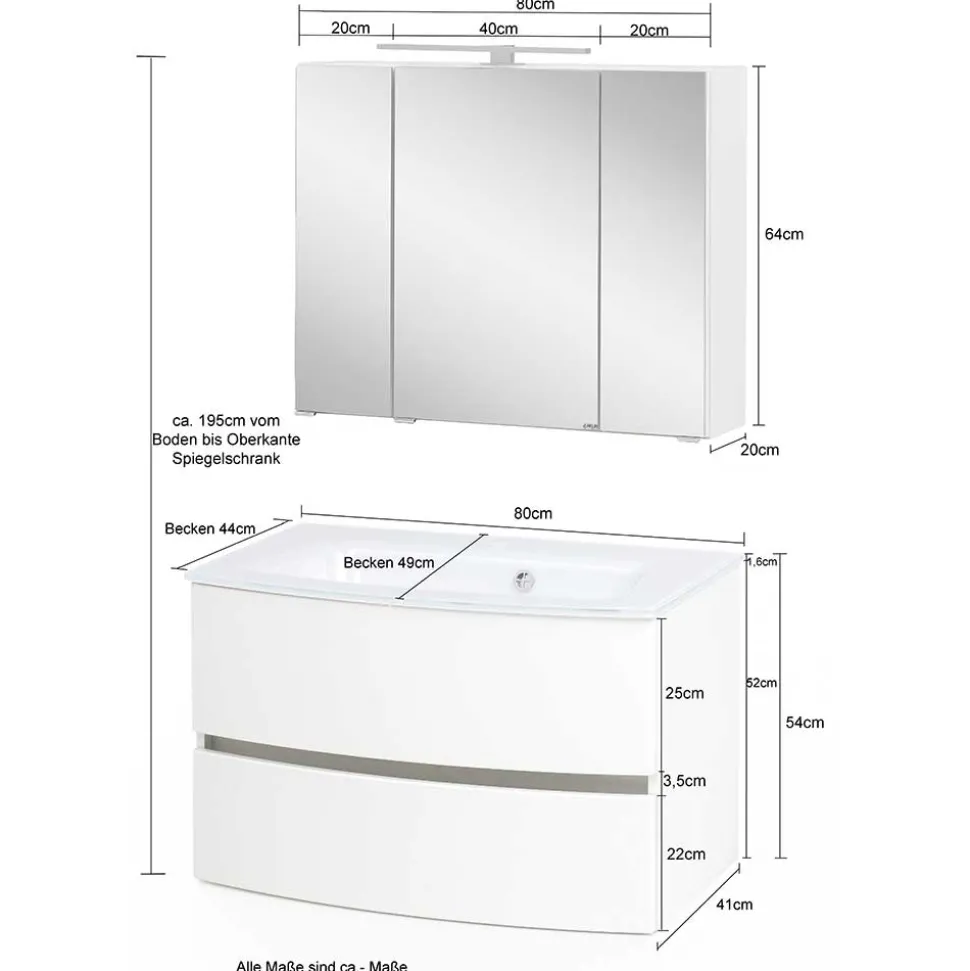 Badezimmer Waschtisch Kombination - Natarivos (zweiteilig)