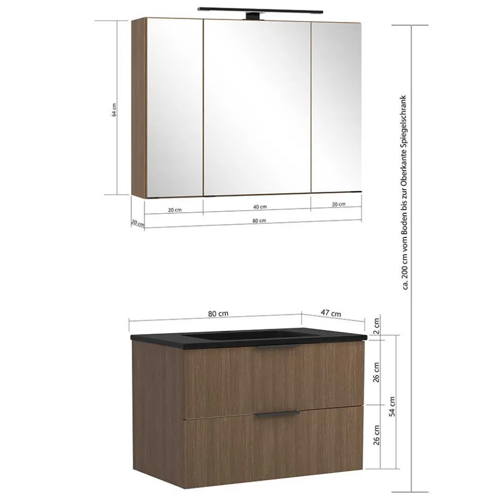 Badezimmer-Einrichtung Set modern - Ucaida (vierteilig)