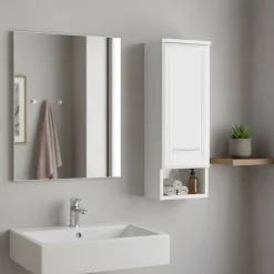 Badezimmer-Hängeschrank Nina in Hochglanz Weiß