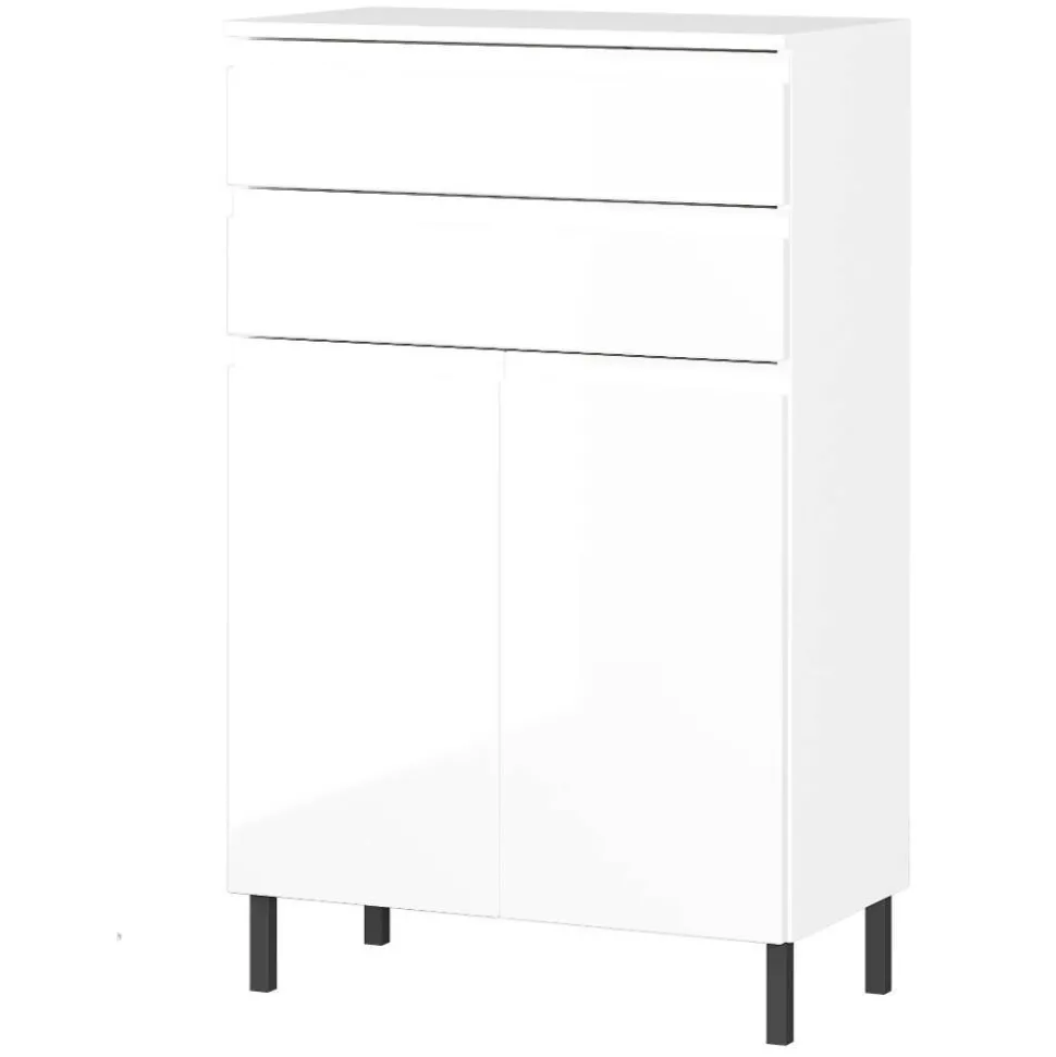 Badezimmer-Kommode in Weiß Hochglanz - Loeesa