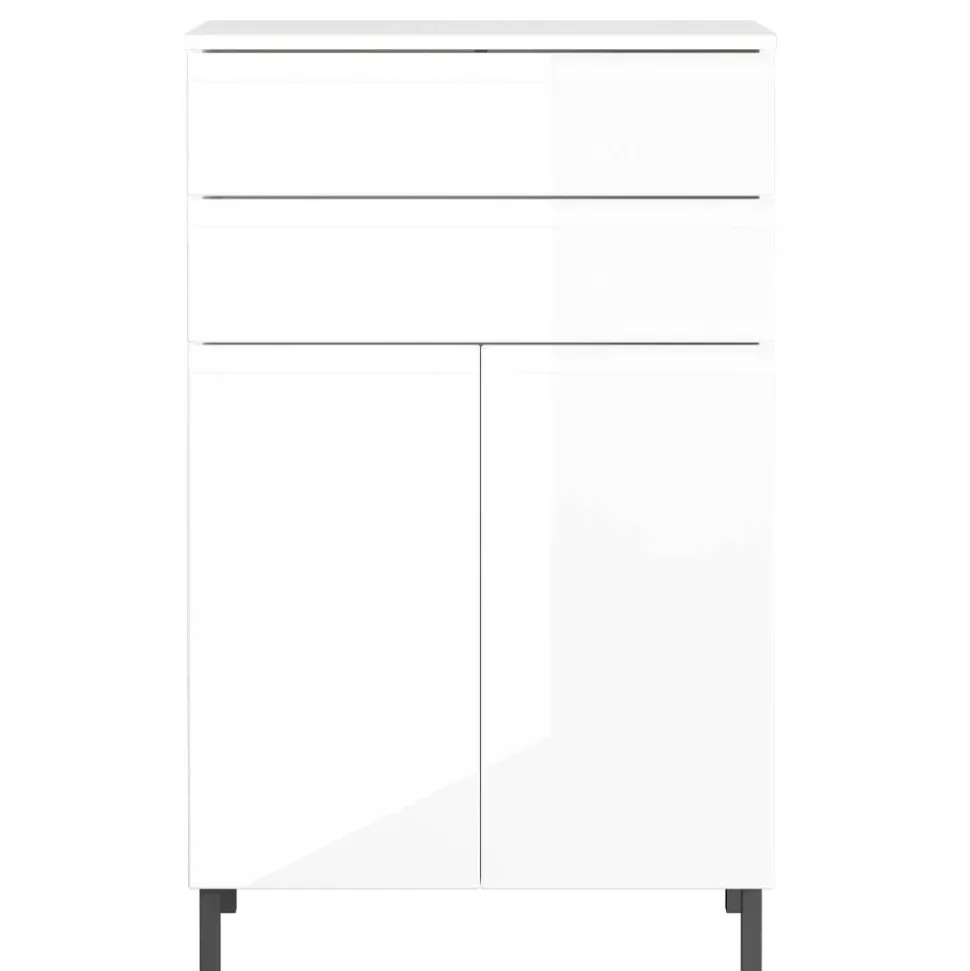 Badezimmer-Kommode in Weiß Hochglanz - Loeesa