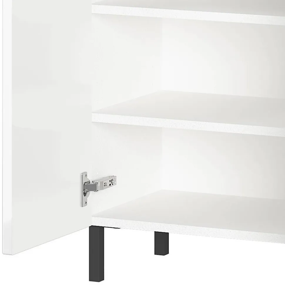 Badezimmer-Kommode in Weiß Hochglanz - Loeesa