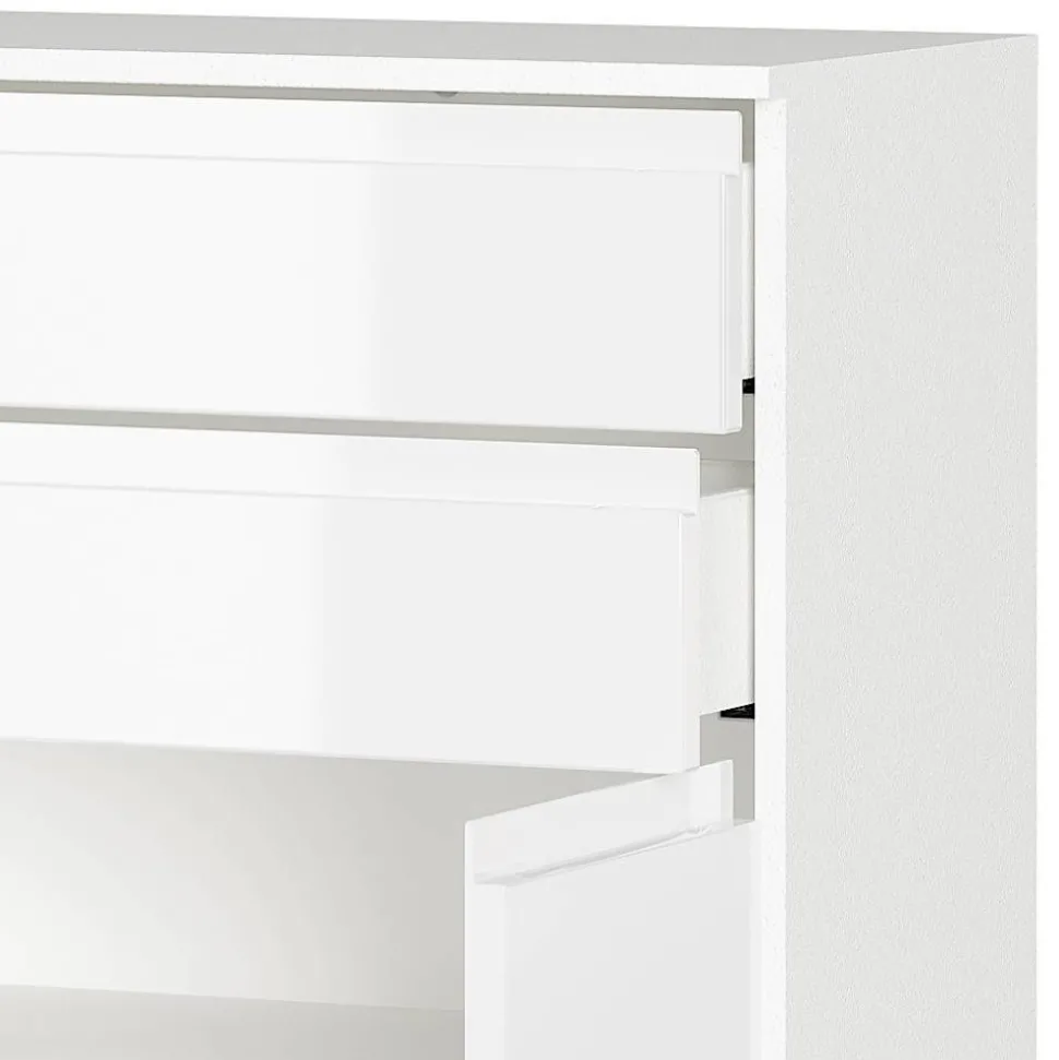 Badezimmer-Kommode in Weiß Hochglanz - Loeesa