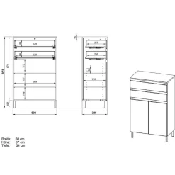 Badezimmer-Kommode in Weiß Hochglanz - Loeesa