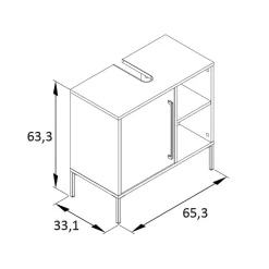 Badezimmermöbel in Dunkelgrün & Gold - Aqua (dreiteilig)