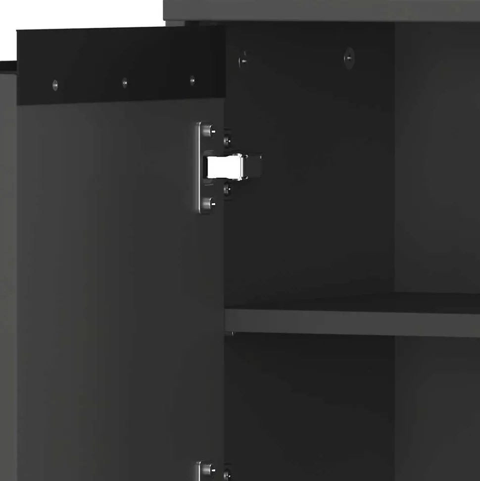 Badezimmermöbel Kombi in Dunkelgrau - Rufu (fünfteilig)