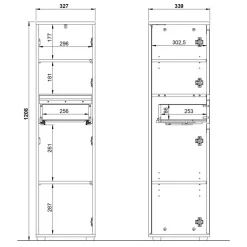 Badezimmermöbel Kombi in Dunkelgrau - Rufu (fünfteilig)