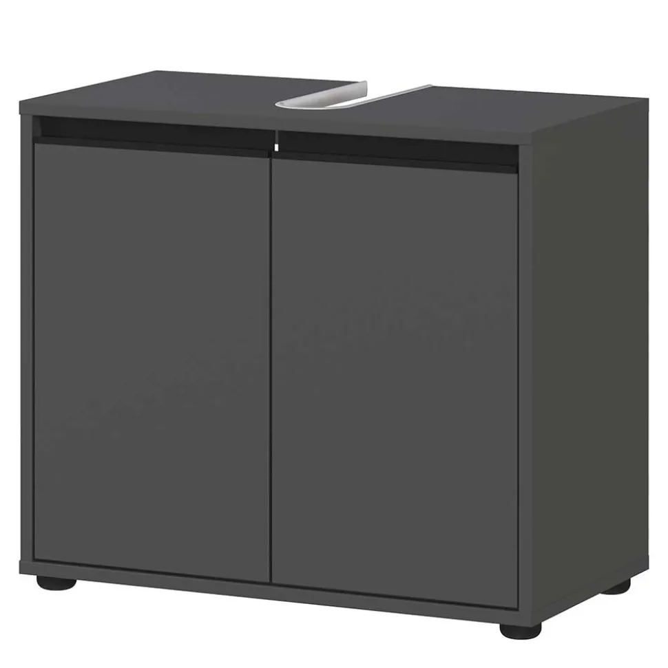 Badezimmermöbel Kombi in Dunkelgrau - Rufu (fünfteilig)