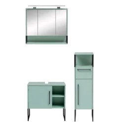 Badezimmermöbel Kombi in Mint mit Anthrazit - Esdrus (dreiteilig)