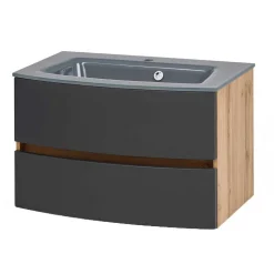 Badezimmermöbel Kombination zweifarbig - Larutta (vierteilig)