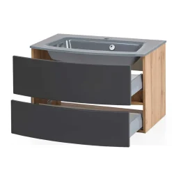 Badezimmermöbel Kombination zweifarbig - Larutta (vierteilig)