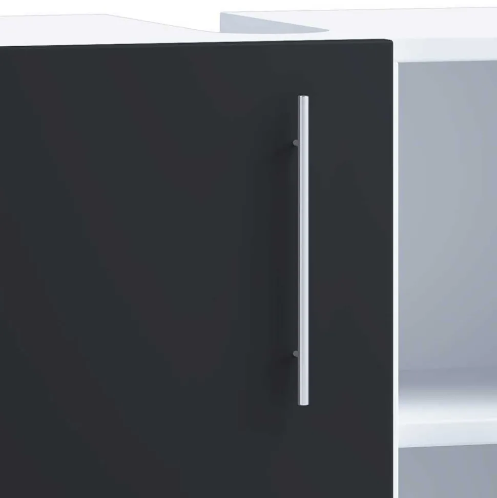 Badezimmermöbel Set in Weiß und Schwarz - Cranies (vierteilig)