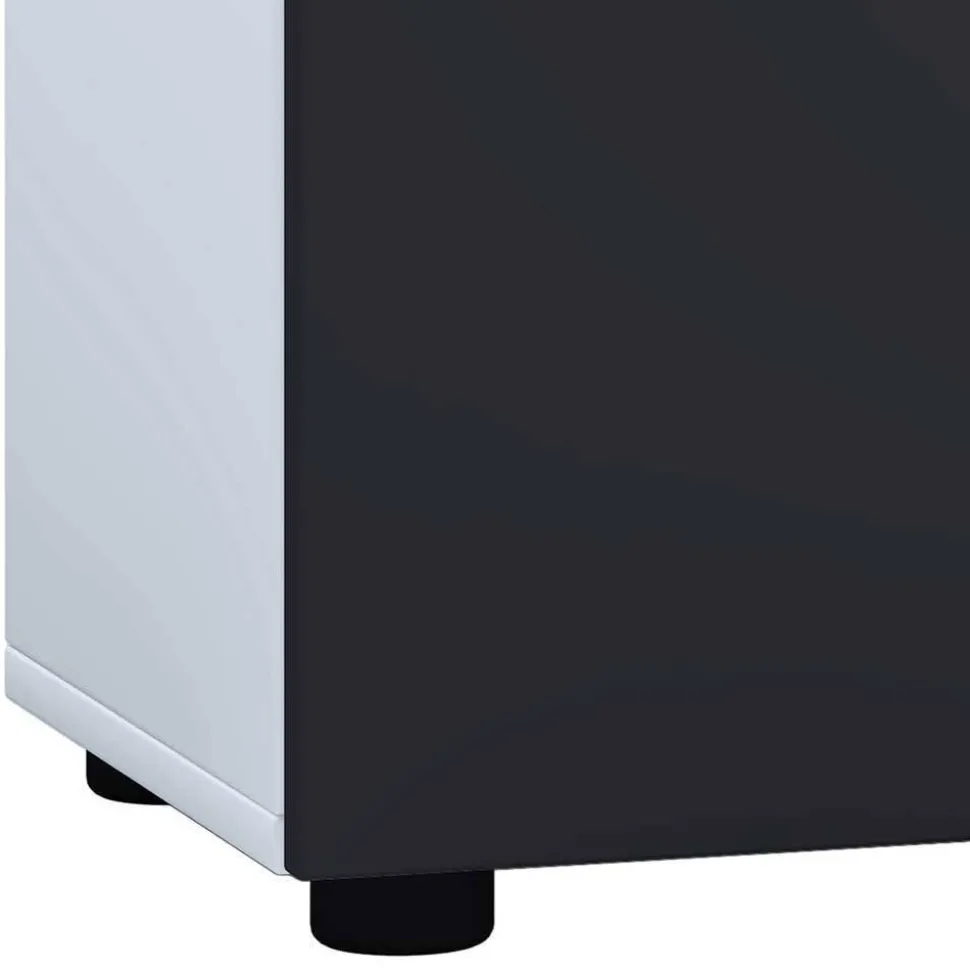 Badezimmermöbel Set in Weiß und Schwarz - Cranies (vierteilig)