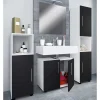 Badezimmermöbel Set in Weiß Schwarz - Cranies I (vierteilig)