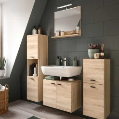 Badezimmerschrank in Sonoma-Eiche Optik - Hoxtona