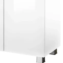 Badezimmerschrank in Weiß Hochglanz & Eiche - Vauflos