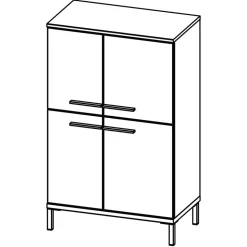 Badezimmerschrank mit 4 Türen in Dunkelgrau - Lucrino