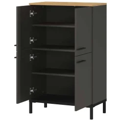 Badezimmerschrank mit 4 Türen in Dunkelgrau - Lucrino