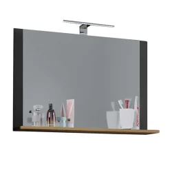 Badezimmerspiegel in Wildeiche Honig & Anthrazit - Effect