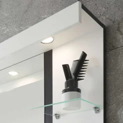 Badezimmerspiegel mit LED & 3 Ablageböden - Ingmesan