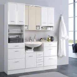 Badezimmer-Unterschrank Maja in Weiß Hochglanz