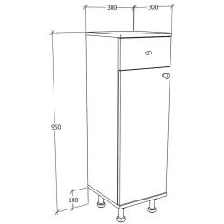 Badezimmerunterschrank mit 90 cm Höhe - Huanga